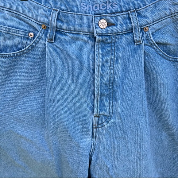 Snacks Mother Jeans Pleated Fun Dip Puddle Jeans Light Wash High Rise Small GUC - Picture 8 of 15